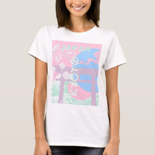 Kyoto Japan Travel Art, Pink Preppy Art T-Shirt