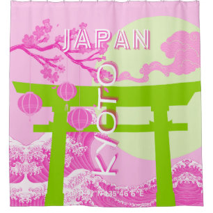 Kyoto Japan Travel Art, Pink Travel Art