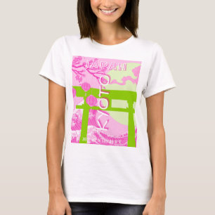 Kyoto Japan Travel Art, Pink Travel Art T-Shirt