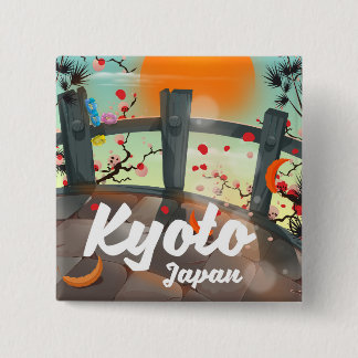 Kyoto Japan travel poster 2 Inch Square Button