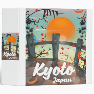 Kyoto Japan travel poster Binder