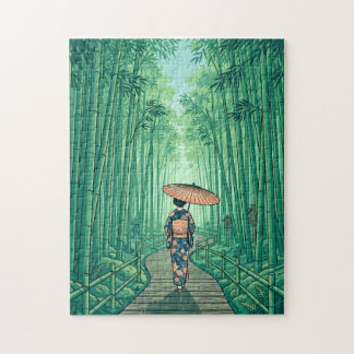 Kyoto Japon Forêt de Bambou Puzzle Vintage 