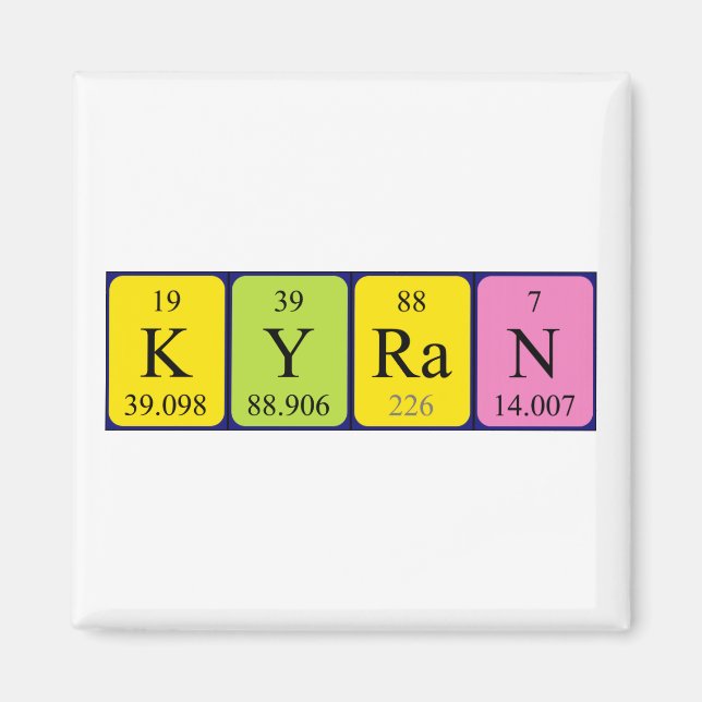 Kyran periodic table name magnet (Front)