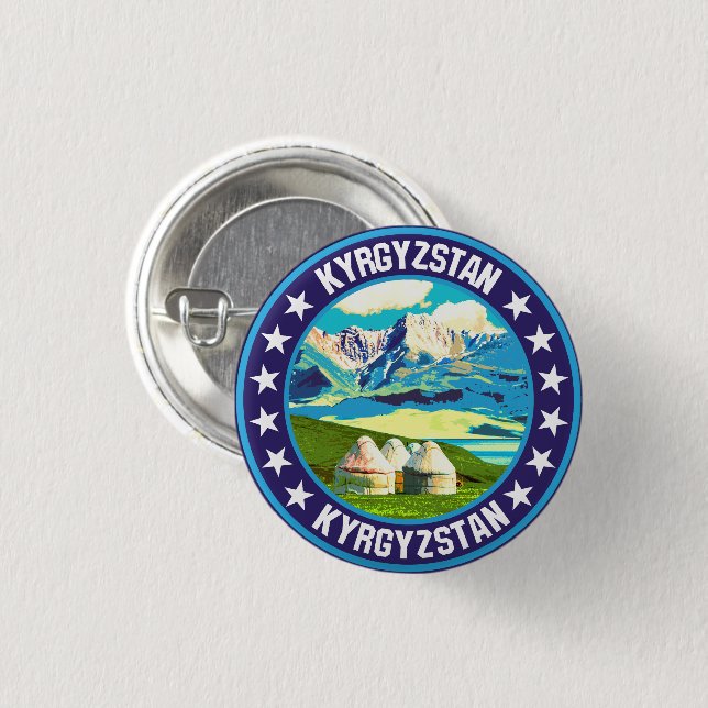 Kyrgyzstan                                         1 inch round button (Front & Back)