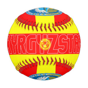 Kyrgyzstan Flag and Coat of Arms Patriotic Baseball