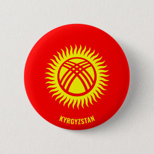 Kyrgyzstan Flag Charming Patriotic 2 Inch Round Button