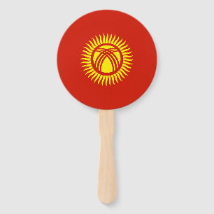 Kyrgyzstan flag hand fan
