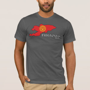 Kyrgyzstan Flag Map Shirt