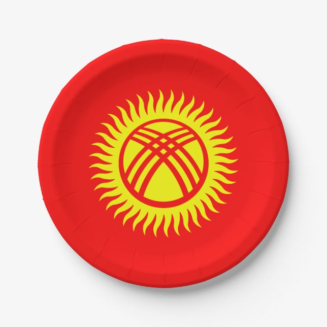 Kyrgyzstan Flag Paper Plate (Front)