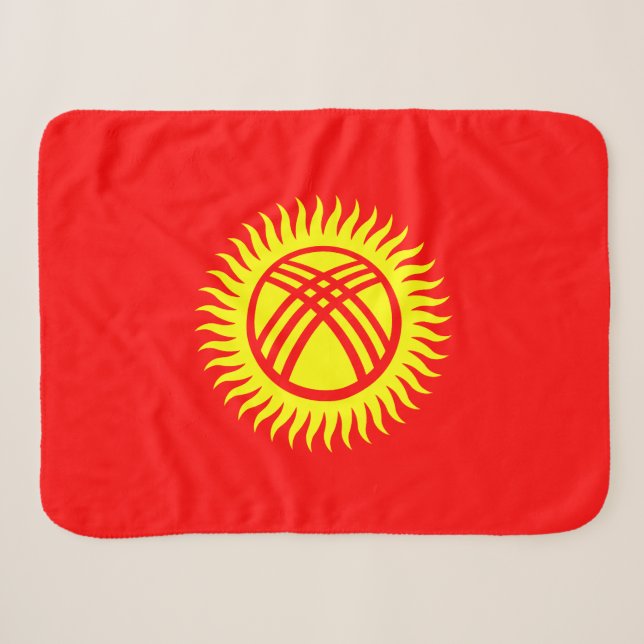 Kyrgyzstan Flag Sherpa Blanket (Front (Horizontal))