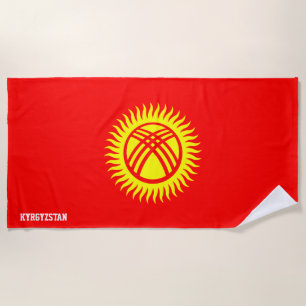 Kyrgyzstan Flag Splendid Patriotic Beach Towel