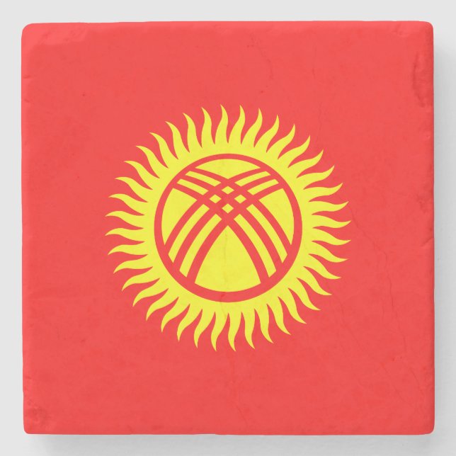 Kyrgyzstan Flag Stone Coaster (Front)