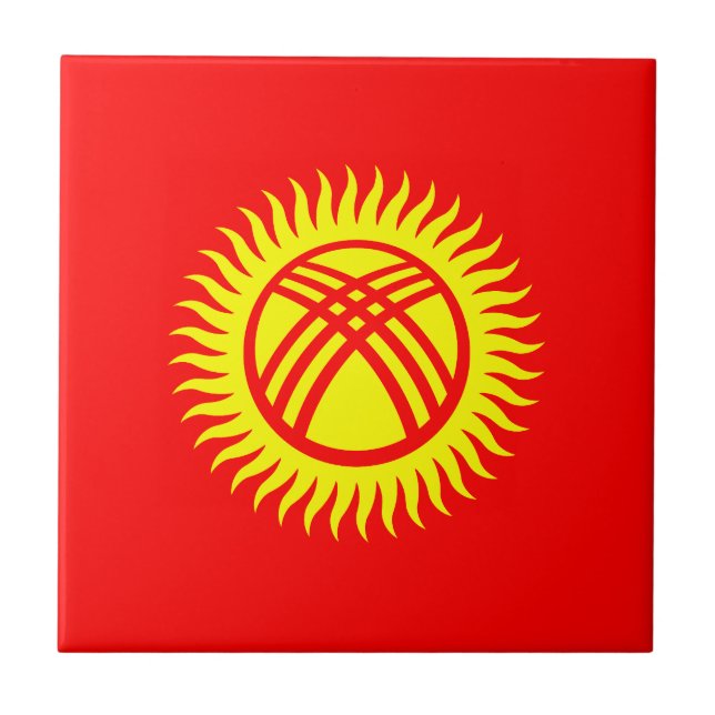 Kyrgyzstan Flag Tile (Front)
