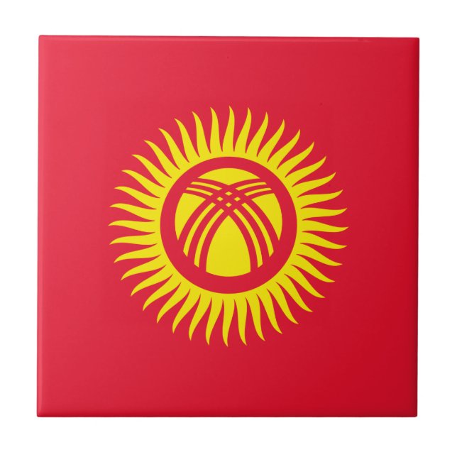 Kyrgyzstan Flag Tile (Front)