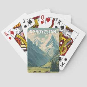 Kyrgyzstan Illustration Travel Art Vintage Playing Cards