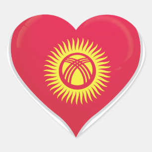Kyrgyzstan love flag pride heart sticker