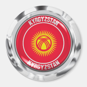 Kyrgyzstan Round Emblem Magnet