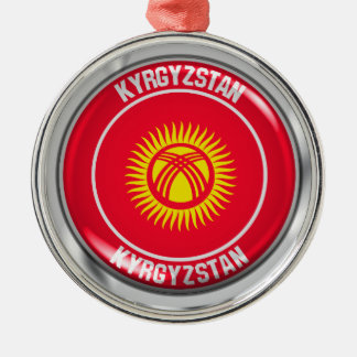 Kyrgyzstan Round Emblem Metal Ornament