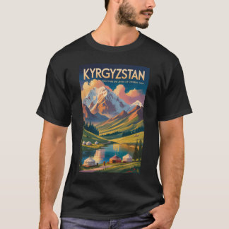 Kyrgyzstan Yurt Illustration Travel Art Vintage T-Shirt