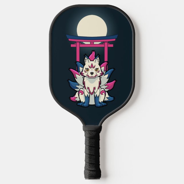 Kyubi Kitsune- Japanese Nine-Tailed Fox Yokai Pickleball Paddle (Front)