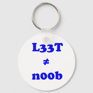 l33t leet n00b noob keychain