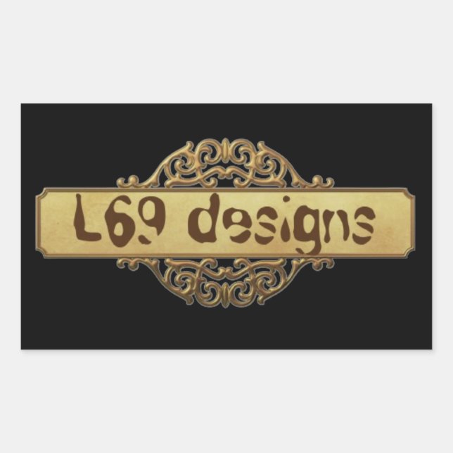  L69 DESIGNS GOLD BANNER STICKER (Front)