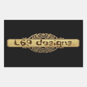 L69 DESIGNS GOLD BANNER STICKER