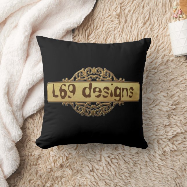  L69 DESIGNS GOLD BANNER THROW PILLOW (Blanket)