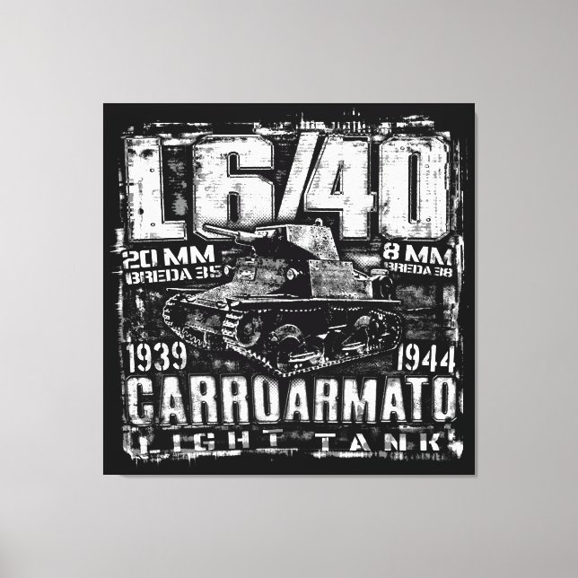L6/40 Italian light tank Canvas Print (Front)