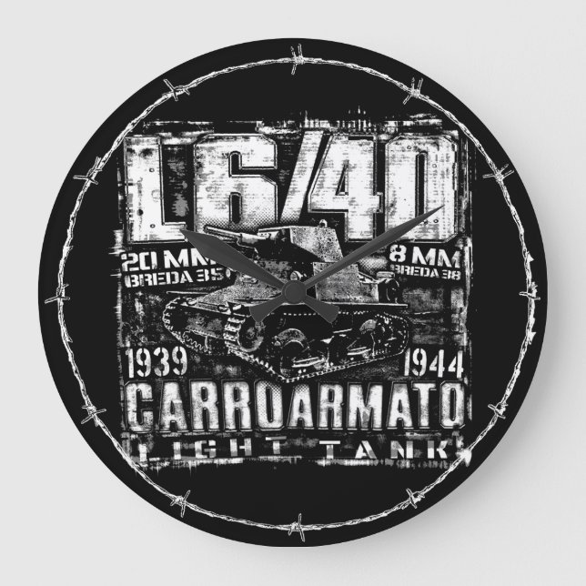 L6/40 Italian light tank Large Clock (Front)