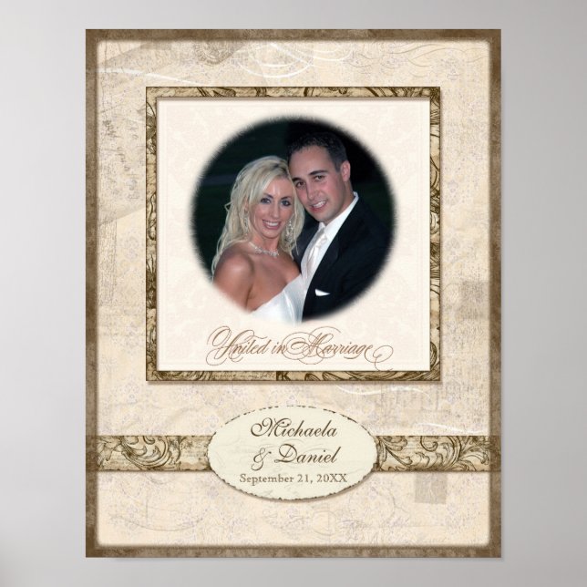 L743 11x14 Wedding Gift Personalized w Photograph Poster (Front)