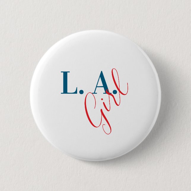 L. A. Girl Los Angeles Modern Minimalist Plain 2 Inch Round Button (Front)
