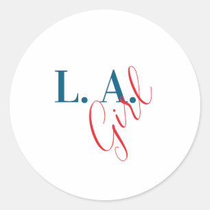 L. A. Girl Los Angeles Modern Minimalist Plain Classic Round Sticker