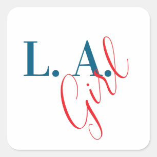 L. A. Girl Los Angeles Modern Minimalist Plain Square Sticker