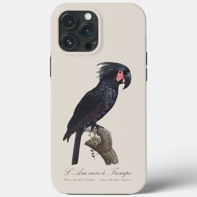 L' Ara Noir a Trompe / Palm Cockatoo  Case-Mate iPhone Case (Back)