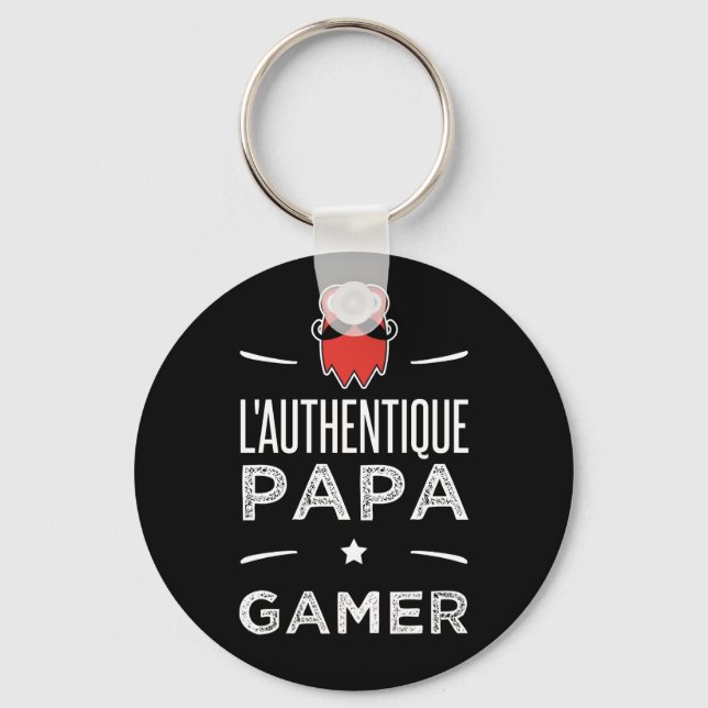L authentic papa gamer keychain (Front)