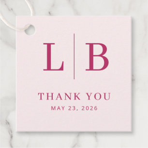 L B Formal Maroon Serif Favour Tags