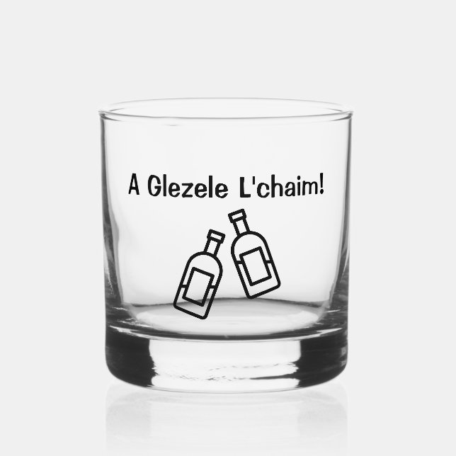 L’Chaim – Yiddish Style Design Whiskey Glass (Front)