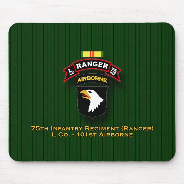 L Co, 75th Infantry - Ranger - 101st Abn - Vietnam Mouse Pad (Front)