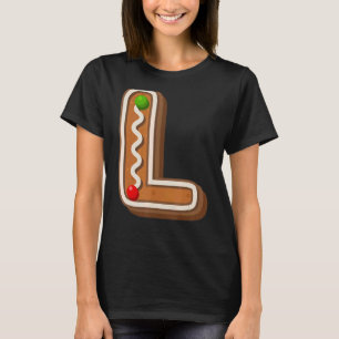 L Cutest Capital Christmas Cookie Alphabet Letter T-Shirt
