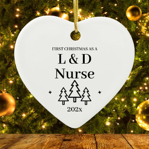 L&D Labour Delivery Nurse First Christmas Ceramic Ornament