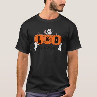L D Nurse Crew Ghost Pumpkin Labour and Delivery H T-Shirt
