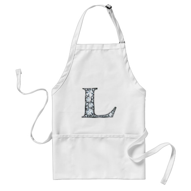 "L" Diamond Bling Apron (Front)
