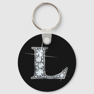 "L" Diamond Bling Keychain