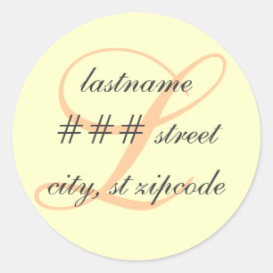 L étiquette d'adresse de retour monogramme