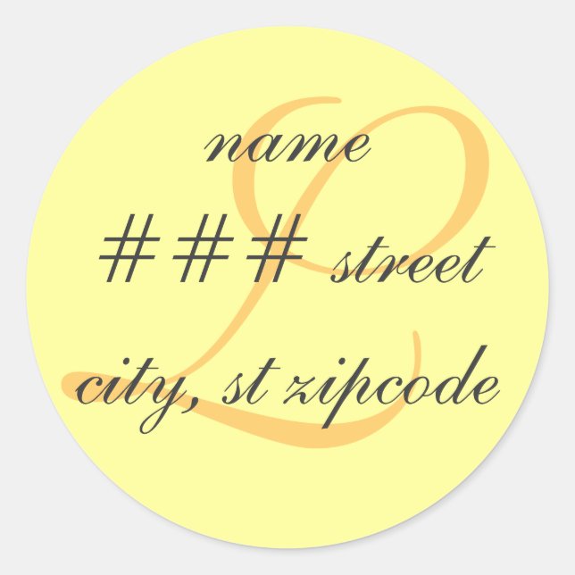 L étiquette d'adresse de retour monogramme - infor (Devant)