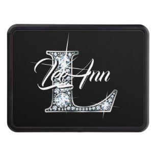 L Faux Diamond Bling Monogram Trailer Hitch Cover