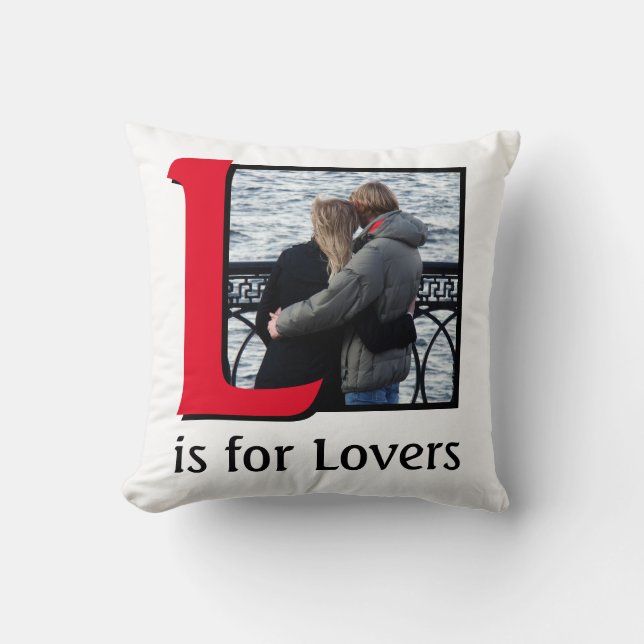 L for Lovers Throw Pillow (Front)