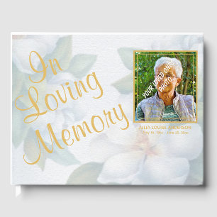 l 'In Loving Memory' Photo Funeral Floral Guest Book
