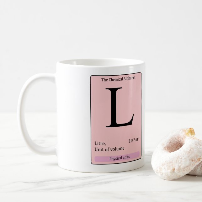 L initial chemical alphabet mug (With Donut)